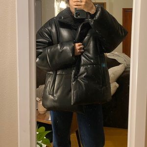 Vegan Leather Puffer from Nanushka